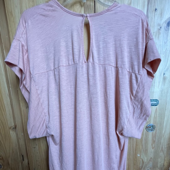 FRESH LAUNDRY Pink Slub Tunic Open Dolman Sleeves Plunge Blouse Coverup Tee S - Picture 5 of 9